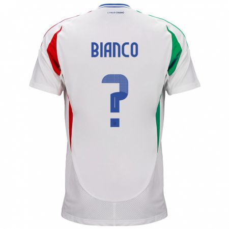 Kandiny Kinder Italien Alessandro Bianco #0 Weiß Auswärtstrikot Trikot 24-26 T-Shirt