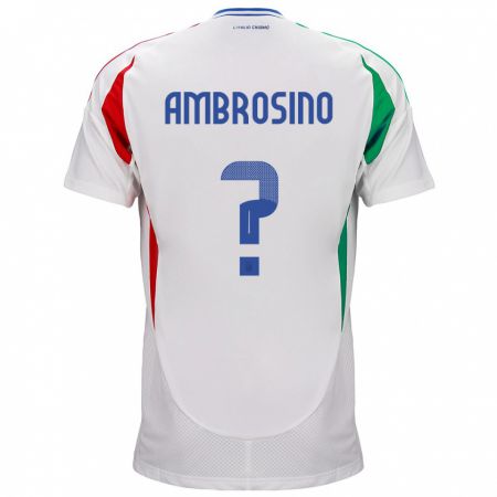 Kandiny Kinder Italien Giuseppe Ambrosino #0 Weiß Auswärtstrikot Trikot 24-26 T-Shirt