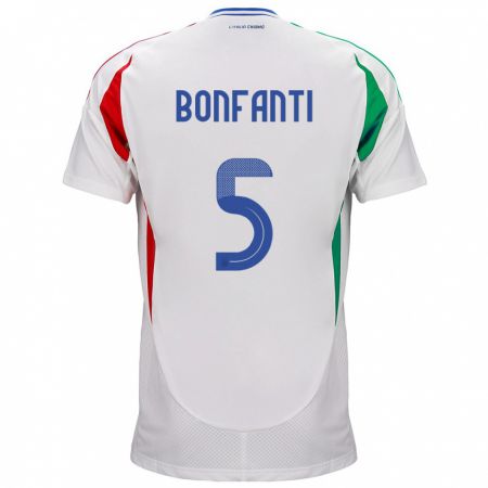 Kandiny Kinder Italien Giovanni Bonfanti #5 Weiß Auswärtstrikot Trikot 24-26 T-Shirt