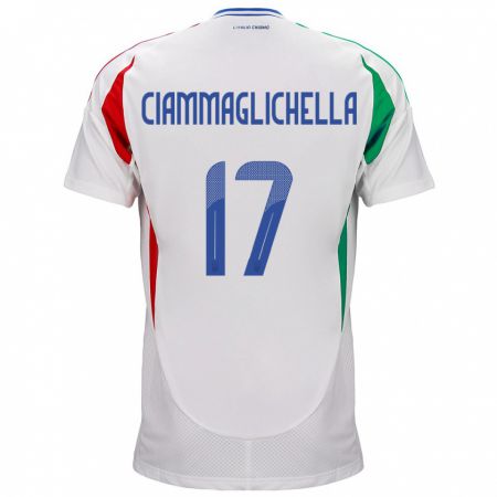 Kandiny Kinder Italien Aaron Ciammaglichella #17 Weiß Auswärtstrikot Trikot 24-26 T-Shirt
