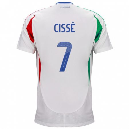 Kandiny Kinder Italien Alphadjo Cissè #7 Weiß Auswärtstrikot Trikot 24-26 T-Shirt