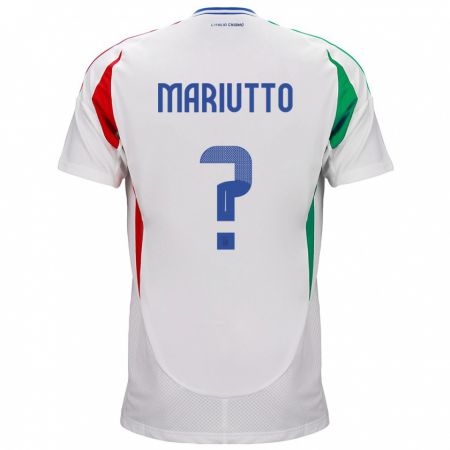 Kandiny Kinder Italien Francesco Mariutto #0 Weiß Auswärtstrikot Trikot 24-26 T-Shirt