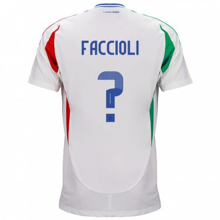 Kandiny Kinder Italien Pietro Faccioli #0 Weiß Auswärtstrikot Trikot 24-26 T-Shirt