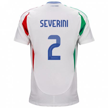 Kandiny Kinder Italien Emma Severini #2 Weiß Auswärtstrikot Trikot 24-26 T-Shirt
