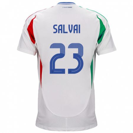 Kandiny Kinder Italien Cecilia Salvai #23 Weiß Auswärtstrikot Trikot 24-26 T-Shirt