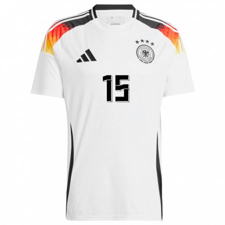 Kandiny Herren Deutschland Niklas Sule #15 Weiß Heimtrikot Trikot 24-26 T-Shirt