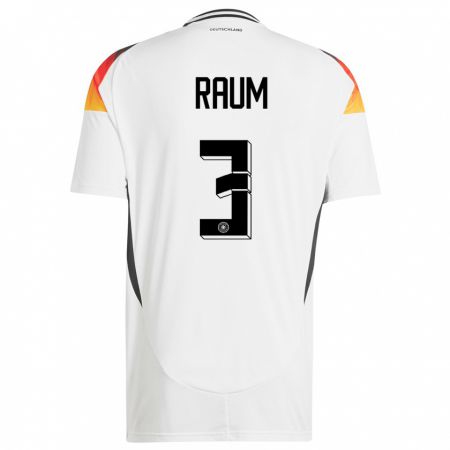 Kandiny Herren Deutschland David Raum #3 Weiß Heimtrikot Trikot 24-26 T-Shirt