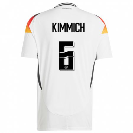 Kandiny Herren Deutschland Joshua Kimmich #6 Weiß Heimtrikot Trikot 24-26 T-Shirt