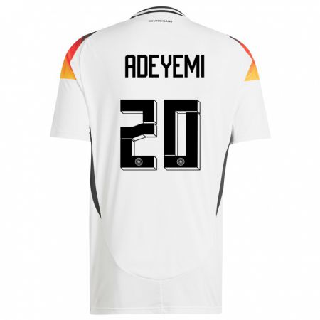 Kandiny Herren Deutschland Karim Adeyemi #20 Weiß Heimtrikot Trikot 24-26 T-Shirt