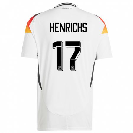 Kandiny Herren Deutschland Benjamin Henrichs #17 Weiß Heimtrikot Trikot 24-26 T-Shirt