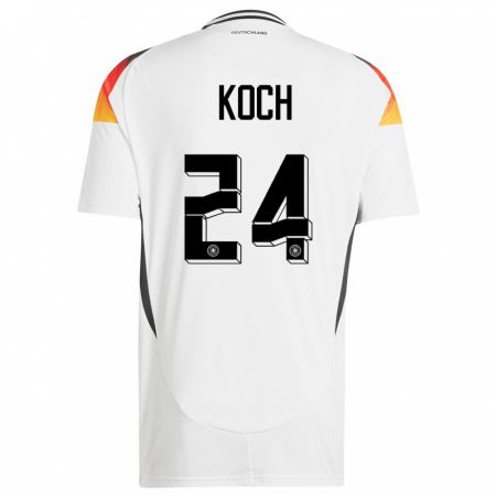 Kandiny Herren Deutschland Robin Koch #24 Weiß Heimtrikot Trikot 24-26 T-Shirt