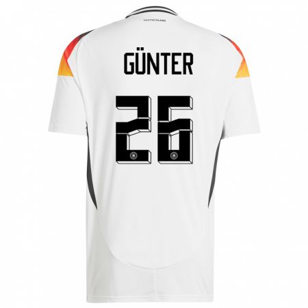 Kandiny Herren Deutschland Christian Günter #26 Weiß Heimtrikot Trikot 24-26 T-Shirt