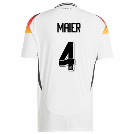 Kandiny Herren Deutschland Leonie Maier #4 Weiß Heimtrikot Trikot 24-26 T-Shirt