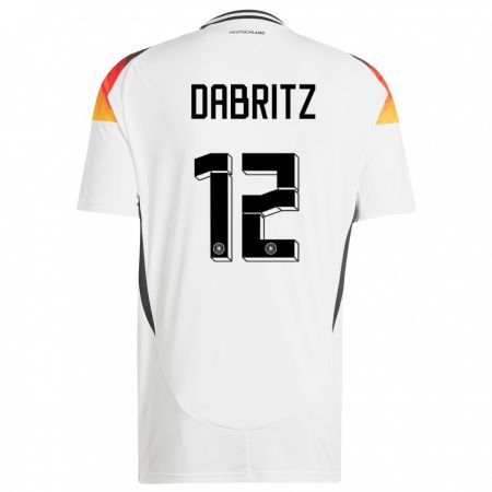 Kandiny Herren Deutschland Sara Dabritz #12 Weiß Heimtrikot Trikot 24-26 T-Shirt