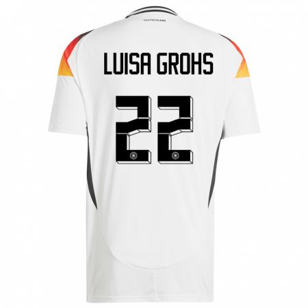 Kandiny Herren Deutschland Maria Luisa Grohs #22 Weiß Heimtrikot Trikot 24-26 T-Shirt