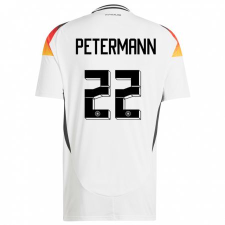 Kandiny Herren Deutschland Lena Petermann #22 Weiß Heimtrikot Trikot 24-26 T-Shirt