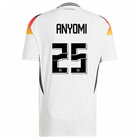 Kandiny Herren Deutschland Nicole Anyomi #25 Weiß Heimtrikot Trikot 24-26 T-Shirt