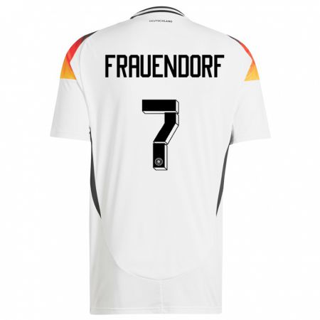 Kandiny Herren Deutschland Melkamu Frauendorf #7 Weiß Heimtrikot Trikot 24-26 T-Shirt