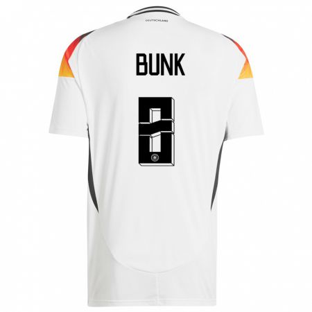 Kandiny Herren Deutschland Daniel Bunk #8 Weiß Heimtrikot Trikot 24-26 T-Shirt