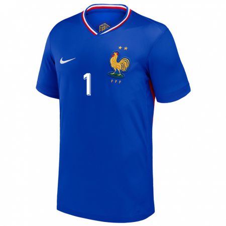 Kandiny Herren Frankreich Thimothee Lo Tutala #1 Blau Heimtrikot Trikot 24-26 T-Shirt