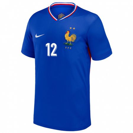 Kandiny Herren Frankreich Christopher Nkunku #12 Blau Heimtrikot Trikot 24-26 T-Shirt