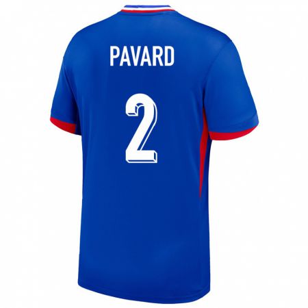 Kandiny Herren Frankreich Benjamin Pavard #2 Blau Heimtrikot Trikot 24-26 T-Shirt
