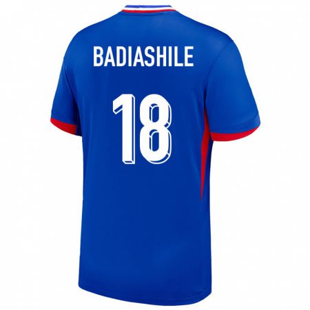 Kandiny Herren Frankreich Benoit Badiashile #18 Blau Heimtrikot Trikot 24-26 T-Shirt