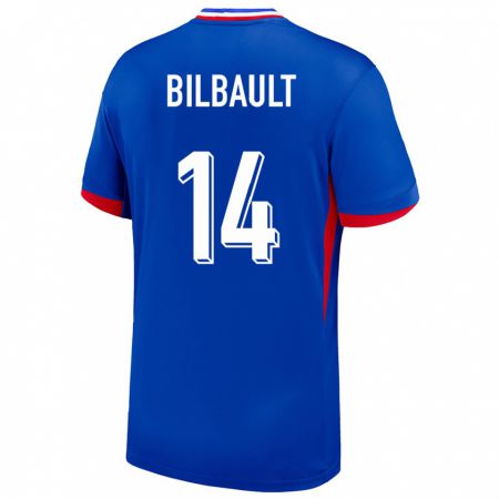 Kandiny Herren Frankreich Charlotte Bilbault #14 Blau Heimtrikot Trikot 24-26 T-Shirt