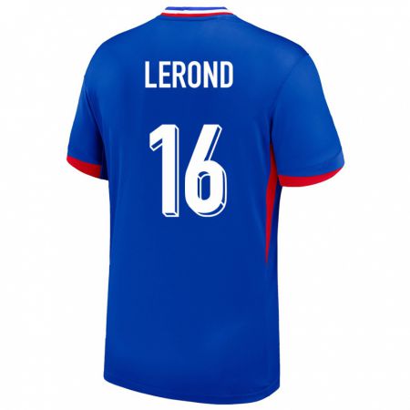 Kandiny Herren Frankreich Justine Lerond #16 Blau Heimtrikot Trikot 24-26 T-Shirt