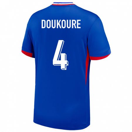Kandiny Herren Frankreich Ismael Doukoure #4 Blau Heimtrikot Trikot 24-26 T-Shirt