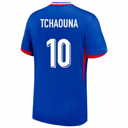 Kandiny Herren Frankreich Loum Tchaouna #10 Blau Heimtrikot Trikot 24-26 T-Shirt
