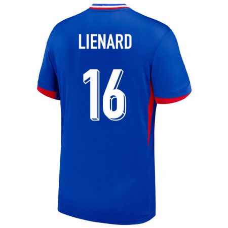 Kandiny Herren Frankreich Yann Lienard #16 Blau Heimtrikot Trikot 24-26 T-Shirt