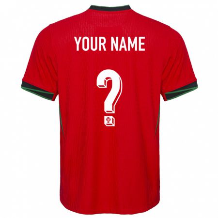 Kandiny Herren Portugal Ihren Namen #0 Rot Heimtrikot Trikot 24-26 T-Shirt