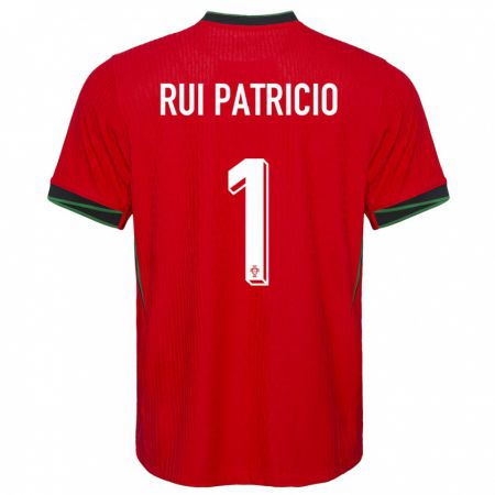 Kandiny Herren Portugal Rui Patricio #1 Rot Heimtrikot Trikot 24-26 T-Shirt