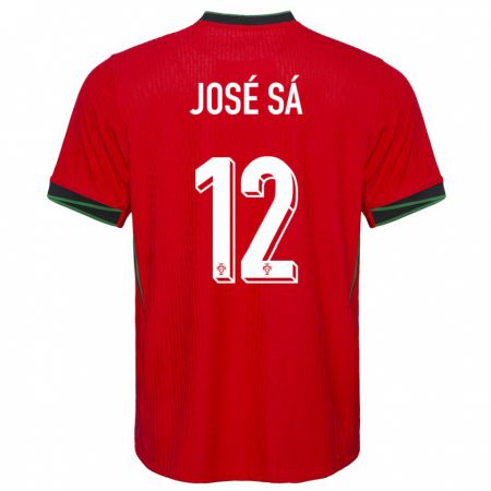 Kandiny Herren Portugal Jose Sa #12 Rot Heimtrikot Trikot 24-26 T-Shirt