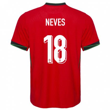 Kandiny Herren Portugal Ruben Neves #18 Rot Heimtrikot Trikot 24-26 T-Shirt