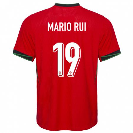 Kandiny Herren Portugal Mario Rui #19 Rot Heimtrikot Trikot 24-26 T-Shirt