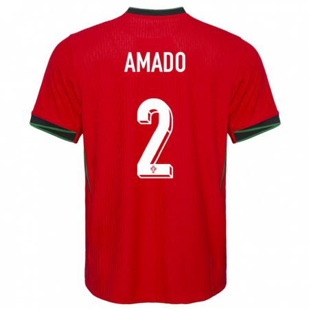 Kandiny Herren Portugal Catarina Amado #2 Rot Heimtrikot Trikot 24-26 T-Shirt