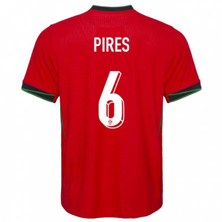 Kandiny Herren Portugal Suzane Pires #6 Rot Heimtrikot Trikot 24-26 T-Shirt