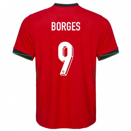 Kandiny Herren Portugal Ana Borges #9 Rot Heimtrikot Trikot 24-26 T-Shirt