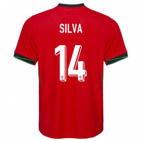 Kandiny Herren Portugal Dolores Silva #14 Rot Heimtrikot Trikot 24-26 T-Shirt
