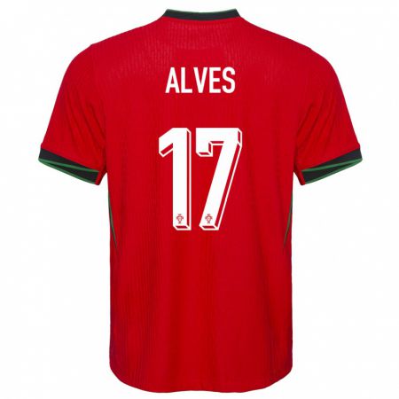 Kandiny Herren Portugal Lucia Alves #17 Rot Heimtrikot Trikot 24-26 T-Shirt