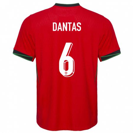 Kandiny Herren Portugal Tiago Dantas #6 Rot Heimtrikot Trikot 24-26 T-Shirt
