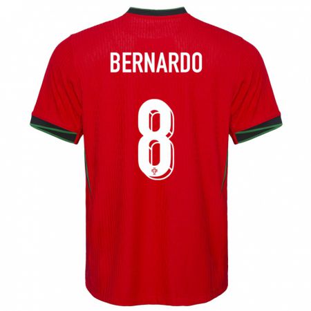 Kandiny Herren Portugal Paulo Bernardo #8 Rot Heimtrikot Trikot 24-26 T-Shirt