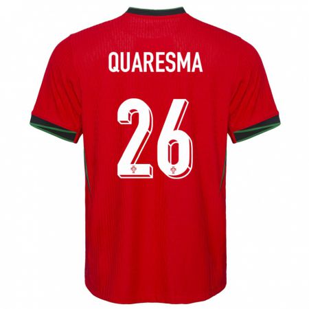 Kandiny Herren Portugal Eduardo Quaresma #26 Rot Heimtrikot Trikot 24-26 T-Shirt
