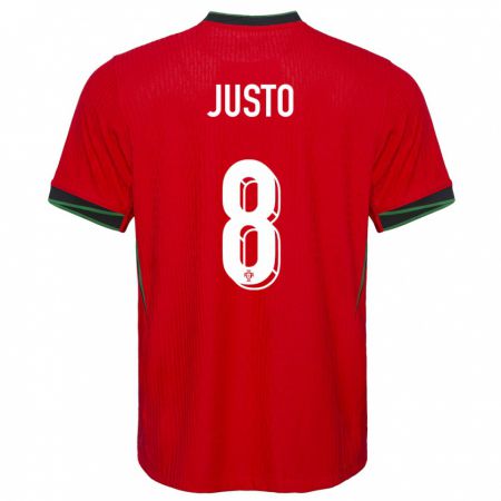 Kandiny Herren Portugal Samuel Justo #8 Rot Heimtrikot Trikot 24-26 T-Shirt