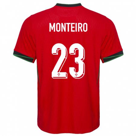 Kandiny Herren Portugal David Monteiro #23 Rot Heimtrikot Trikot 24-26 T-Shirt