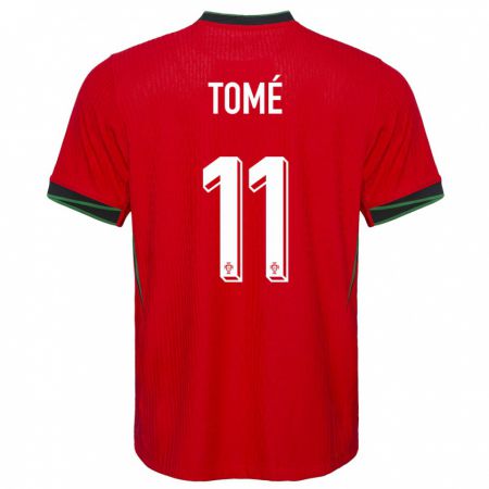 Kandiny Herren Portugal Olivio Tome #11 Rot Heimtrikot Trikot 24-26 T-Shirt