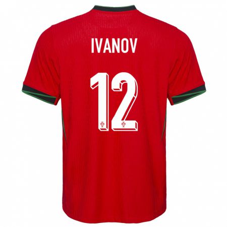 Kandiny Herren Portugal David Ivanov #12 Rot Heimtrikot Trikot 24-26 T-Shirt