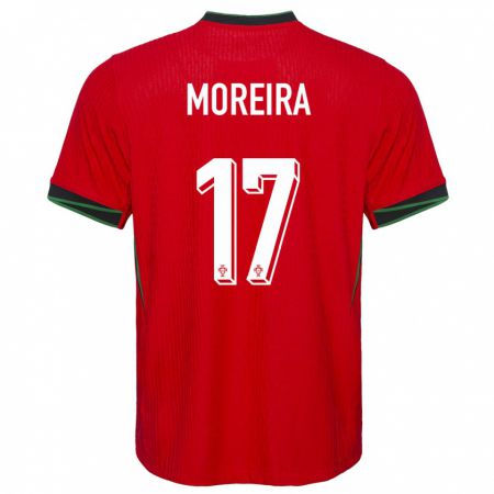 Kandiny Herren Portugal Goncalo Moreira #17 Rot Heimtrikot Trikot 24-26 T-Shirt